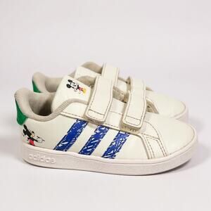 Adidas X Disney Kids Grand Court Mickey Mouse White Sneaker Toddler Size 8k